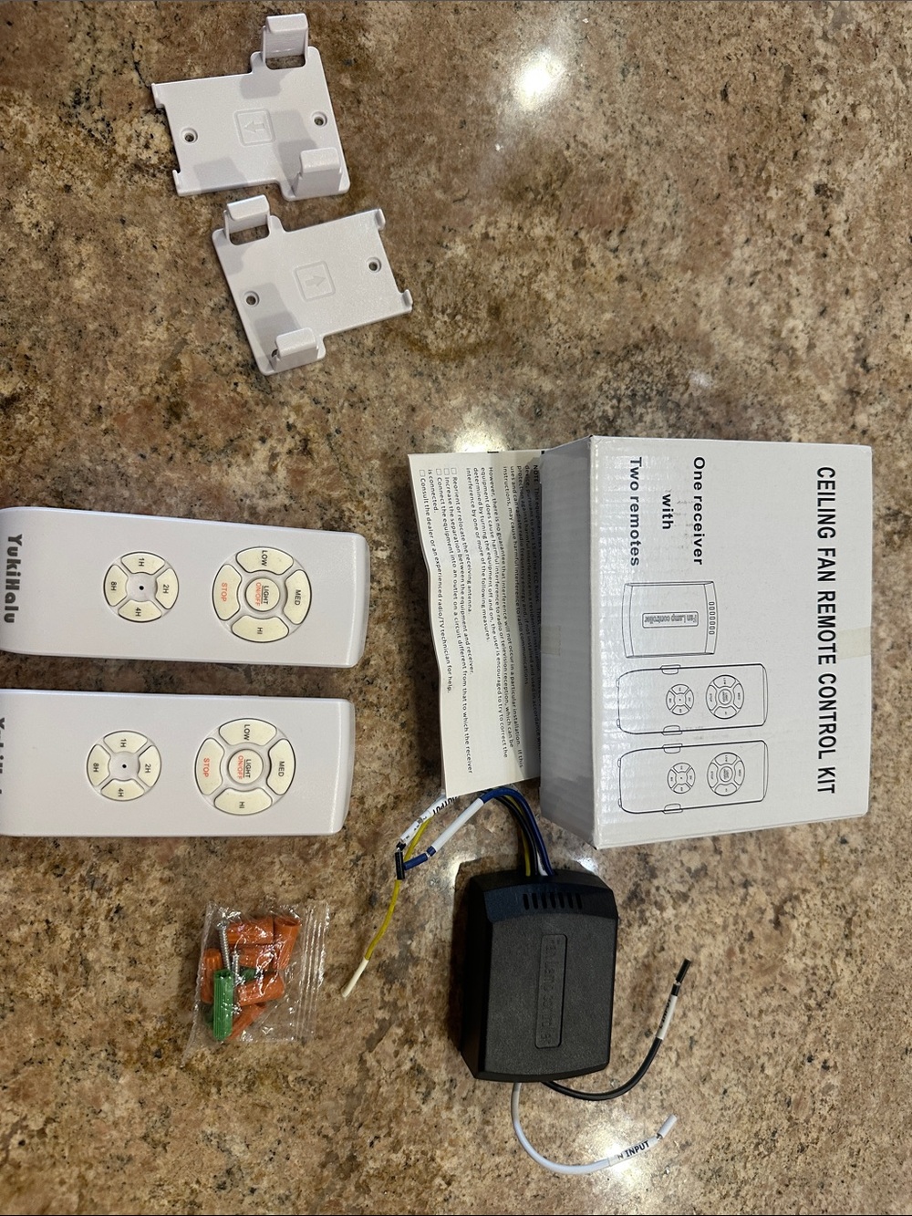 White Ceiling Fan Remote Control Kit with Two Remotes